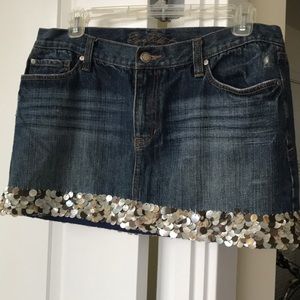Ezra Fitch sequined denim jean skirt